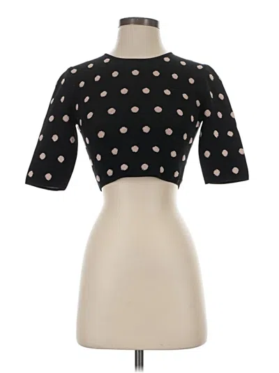 Pre-owned Bcbgmaxazria Short Sleeve Top Black Square Neckline Tops
