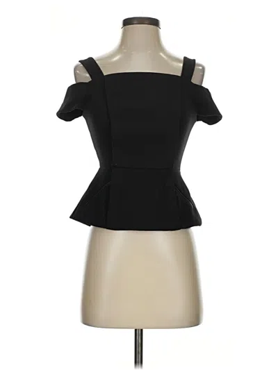 Pre-owned Bcbgmaxazria Short Sleeve Top Black Strapless Neckline Tops