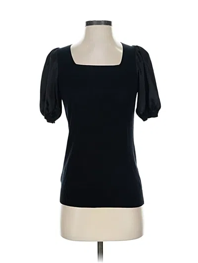 Pre-owned Bcbgmaxazria Short Sleeve Top Black Sweetheart Neckline Tops