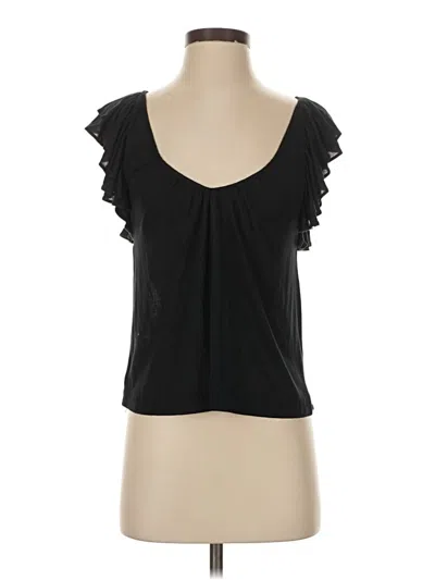 Pre-owned Bcbgmaxazria Short Sleeve Top Black Sweetheart Neckline Tops