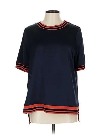 Pre-owned Bcbgmaxazria Short Sleeve Top Blue Crew Neck Tops