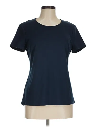 Pre-owned Bcbgmaxazria Short Sleeve Top Blue Crew Neck Tops