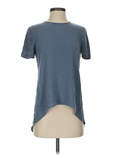 Pre-owned Bcbgmaxazria Short Sleeve Top Blue Keyhole Neckline Tops
