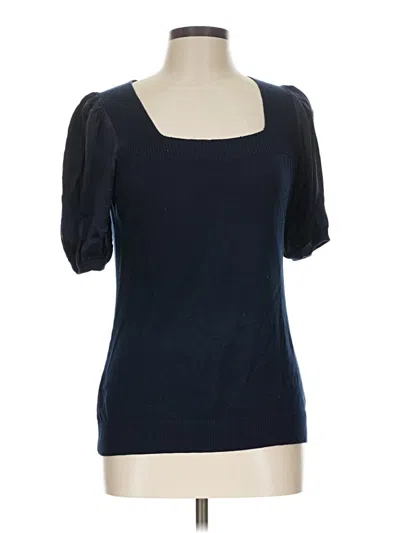 Pre-owned Bcbgmaxazria Short Sleeve Top Blue Sweetheart Neckline Tops