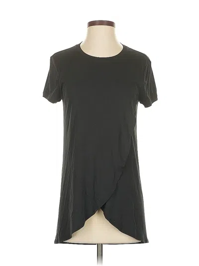 Pre-owned Bcbgmaxazria Short Sleeve Top Gray Keyhole Neckline Tops