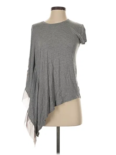 Pre-owned Bcbgmaxazria Short Sleeve Top Gray One Shoulder Neckline Tops