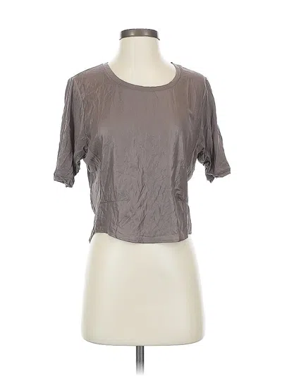 Pre-owned Bcbgmaxazria Short Sleeve Top Gray Scoop Neck Tops