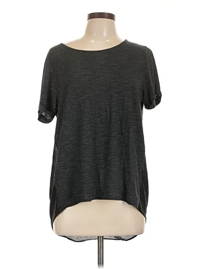 Pre-owned Bcbgmaxazria Short Sleeve Top Gray Scoop Neck Tops
