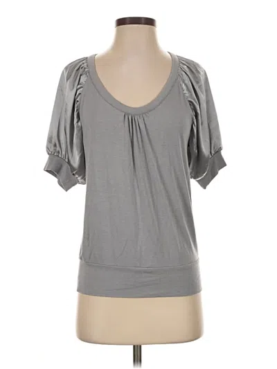 Pre-owned Bcbgmaxazria Short Sleeve Top Gray Scoop Neck Tops
