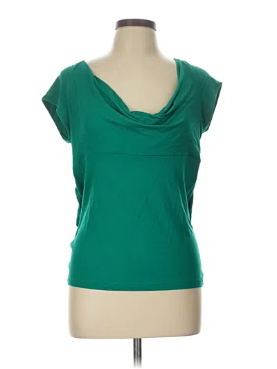 Pre-owned Bcbgmaxazria Short Sleeve Top Green Cowl Neck Tops