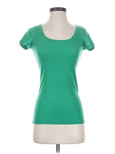 Bcbgmaxazria Short Sleeve Top Green Scoop Neck Tops