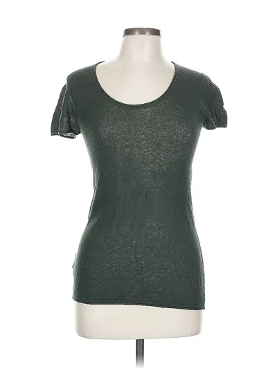 Pre-owned Bcbgmaxazria Short Sleeve Top Green Sweetheart Neckline Tops