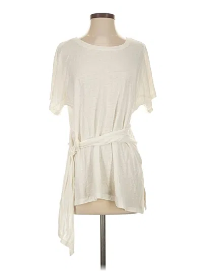 Bcbgmaxazria Short Sleeve Top Ivory Cowl Neck Tops In White