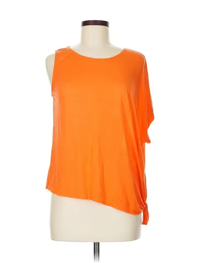 Pre-owned Bcbgmaxazria Short Sleeve Top Orange One Shoulder Neckline Tops