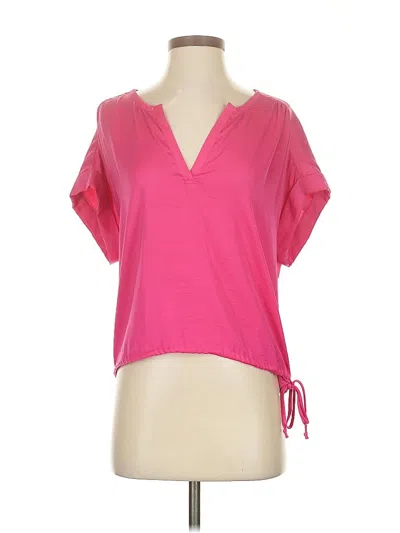 Pre-owned Bcbgmaxazria Short Sleeve Top Pink V Neck Tops