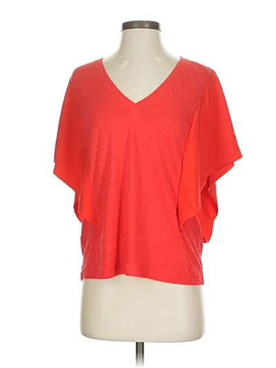 Bcbgmaxazria Short Sleeve Top Red V Neck Tops