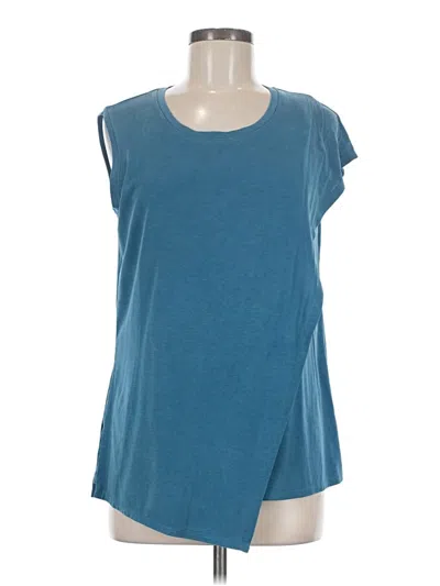 Pre-owned Bcbgmaxazria Short Sleeve Top Teal Scoop Neck Tops