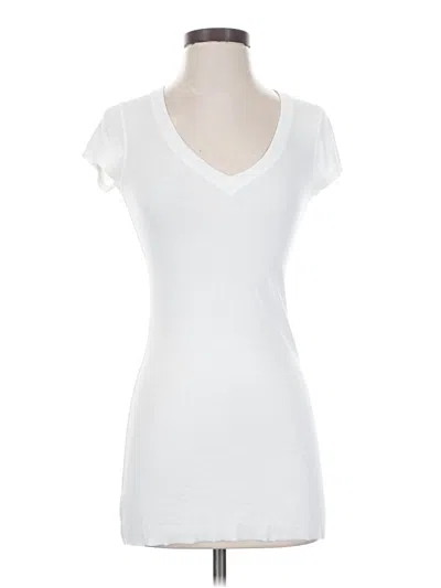Bcbgmaxazria Short Sleeve Top White Sweetheart Neckline Tops