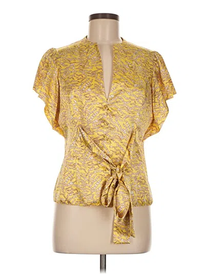Pre-owned Bcbgmaxazria Short Sleeve T-shirt In Gold