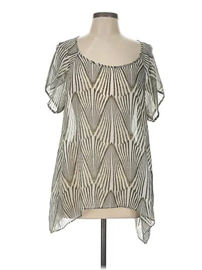 Pre-owned Bcbgmaxazria Short Sleeve T-shirt In Silver