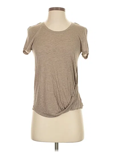 Pre-owned Bcbgmaxazria Short Sleeve T-shirt In Tan
