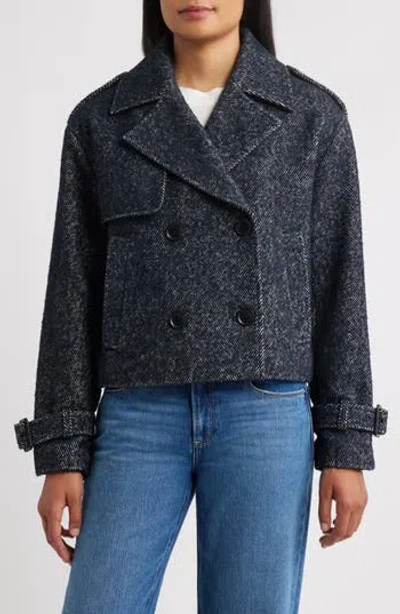 Bcbgmaxazria Short Trench Peacoat In Black