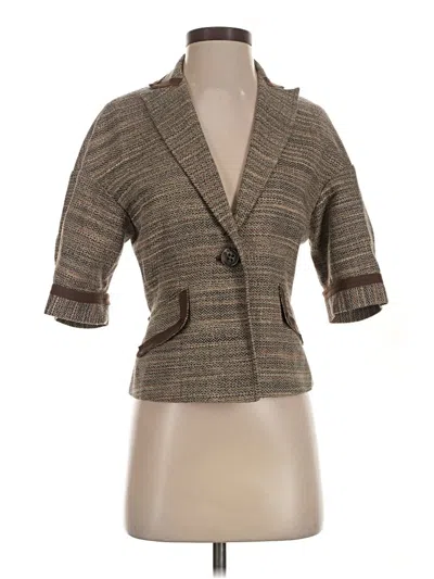 Pre-owned Bcbgmaxazria Silk Blazer Jacket In Brown