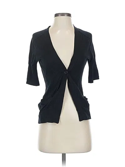 Pre-owned Bcbgmaxazria Silk Cardigan Sweater In Black