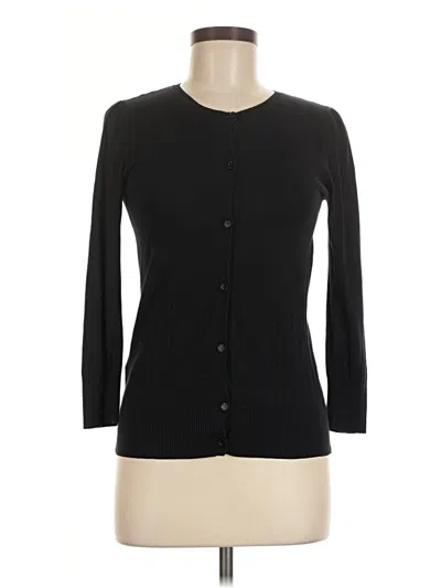 Pre-owned Bcbgmaxazria Silk Cardigan Sweater In Black