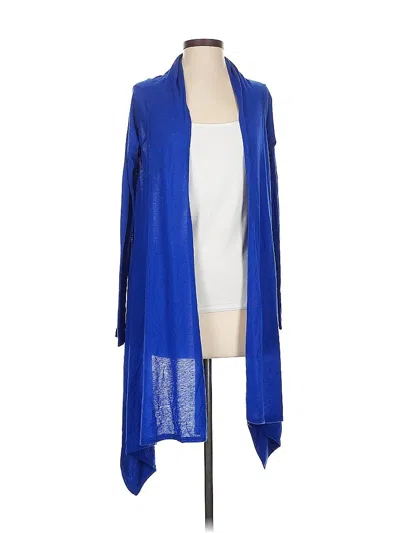 Pre-owned Bcbgmaxazria Silk Cardigan Sweater In Blue