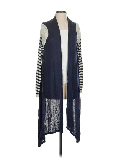 Pre-owned Bcbgmaxazria Silk Cardigan Sweater In Blue