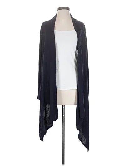 Pre-owned Bcbgmaxazria Silk Cardigan Sweater In Blue