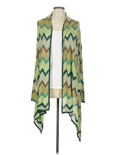 Pre-owned Bcbgmaxazria Silk Cardigan Sweater In Green
