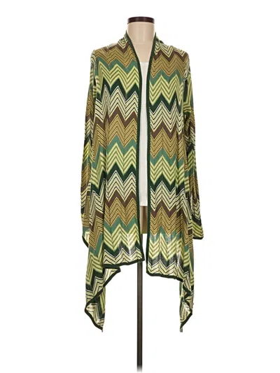 Pre-owned Bcbgmaxazria Silk Cardigan Sweater In Green