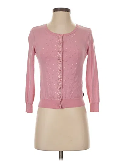 Pre-owned Bcbgmaxazria Silk Cardigan Sweater In Pink
