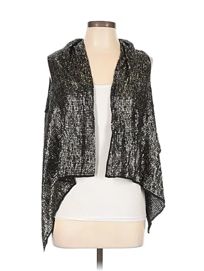 Pre-owned Bcbgmaxazria Silk Cardigan Sweater In Silver