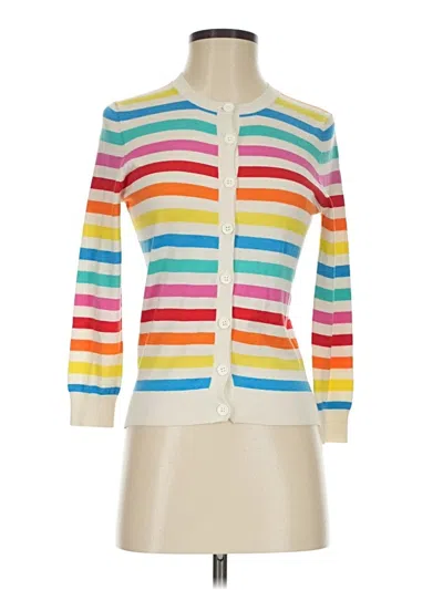 Pre-owned Bcbgmaxazria Silk Cardigan Sweater In White