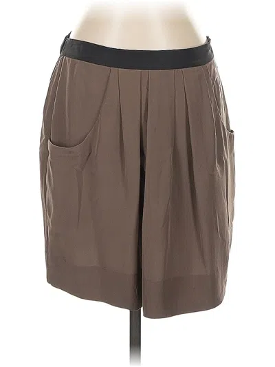 Pre-owned Bcbgmaxazria Silk Skirt In Brown