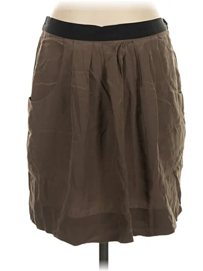 Pre-owned Bcbgmaxazria Silk Skirt In Brown