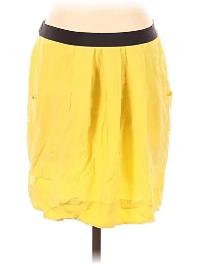 Pre-owned Bcbgmaxazria Silk Skirt In Yellow
