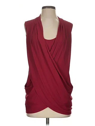 Pre-owned Bcbgmaxazria Sleeveless Blouse In Burgundy