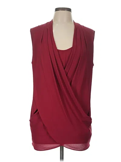 Pre-owned Bcbgmaxazria Sleeveless Blouse In Burgundy