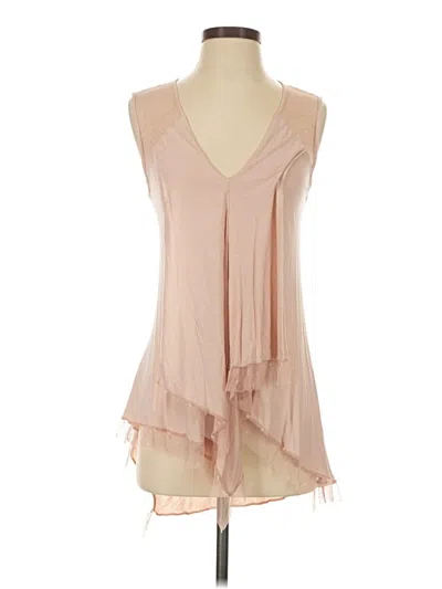 Pre-owned Bcbgmaxazria Sleeveless Blouse In Tan