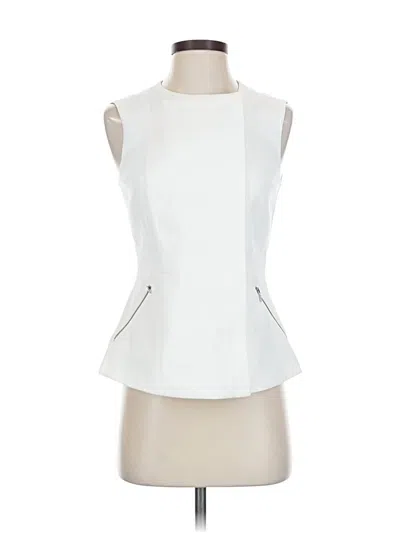 Pre-owned Bcbgmaxazria Sleeveless Blouse In White