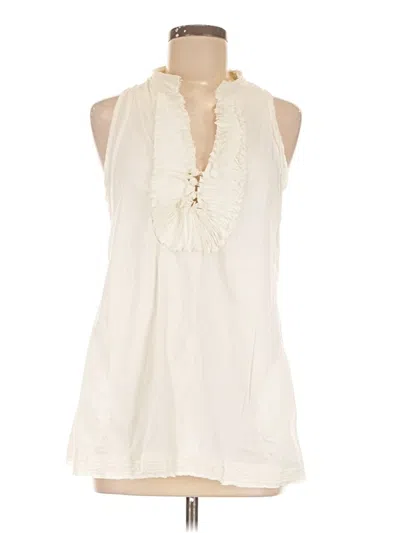 Pre-owned Bcbgmaxazria Sleeveless Blouse In White