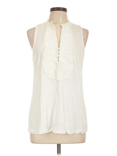 Pre-owned Bcbgmaxazria Sleeveless Blouse In White