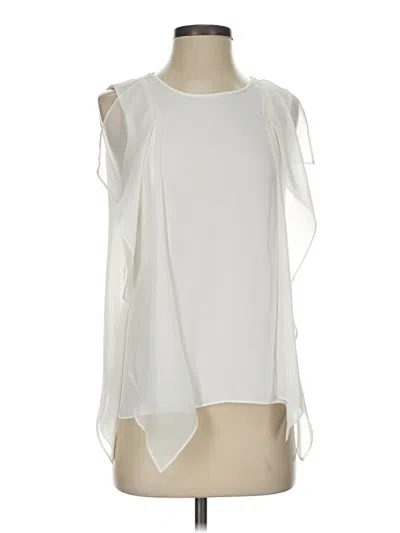 Pre-owned Bcbgmaxazria Sleeveless Blouse In White