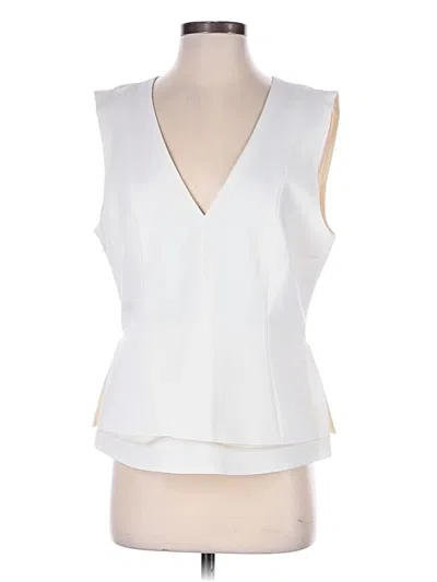 Pre-owned Bcbgmaxazria Sleeveless Blouse In White
