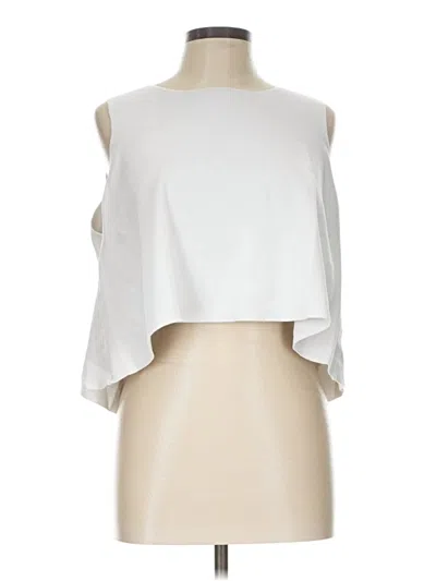 Pre-owned Bcbgmaxazria Sleeveless Blouse In White