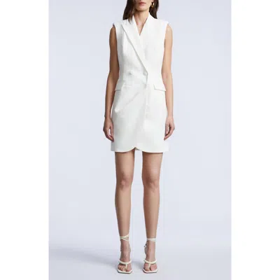 Bcbgmaxazria Sleeveless Draped Blazer Dress In White
